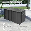 Domi Deck Box 190 Gallon, Waterproof Lockable Steel Outdoor Storage Container for Outside Cushions, Garden Tools and Pools Equipment, Gray by GreenHaven Gardens