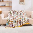 Boho Throw Blanket for Bed, 100% Cotton Soft Rustic Quilt Fall Blanket, 80"x90" Floral Printed Farmhouse Decor Bed Blankets, All Season Rustic Reversible Bohemian Throw Quilt by CozyNest Decor