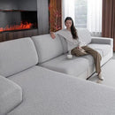 Couch Cushion Covers for Sectional Sofa, Stretch Soft Sofa Slipcovers Washable Wear-Resistant Universal Furniture Protector for Living Room(2 Seaters Covers, Light Gray) by CozyNest Decor