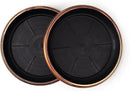 Decorative Heavy Duty Tray/Saucer (2 Pack) Rustic Medieval/French Country Look, Pot/Planter Base for Indoor/Outdoor Decor Use. Long Lasting, Reusable Light Weight (13 inches, Copper) by GreenHaven Gardens