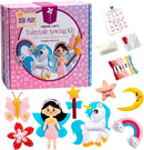 Pinwheel Crafts Beginner Sewing Kit for Kids Ages 5 6 7 8-12+ - Make Your Own Fairytale Characters Kids Sewing Kit - Play & Learn to Sew Craft Box, Girls & Boys Birthday Gifts by TinyTreasures Baby Boutique