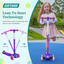 Gotrax KS1 Kids Kick Scooter, LED Lighted Wheels and 3 Adjustable Height Handlebars, Lean-to-Steer & Widen Anti-Slip Deck, 3 Wheel Scooter for Boys & Girls Ages 2-8 and up to 110 Lbs by TinyTreasures Baby Boutique