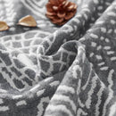 jinchan Boho 100% Cotton Muslin 50x60 Throw Blanket Lightweight 3 Layer Grey Blanket Washable Reversible Breathable Decorative Geometric Striped Patterned Gray Soft Cozy for Sofa Bed All Season Gift by CozyNest Decor