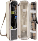 ALLCAMP Wine Tote Bag with Cooler Compartment，Picnic Set Carrying Two Sets of Tableware（Cream-Colored） by TinyTreasures Baby Boutique