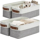DECOMOMO Narrow Storage Bins Small Baskets for Organizing Bathroom, Toilet Tank, Towel Storage, Entryway, Gifts (Grey and White - Set of 4) by CozyNest Decor