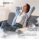 VINGLI 47" Small Couch, Dark Grey Linen Loveseat Sofa Mini Couch Mid Century Modern Decor Love Seat for Small Spaces Living Room, Bedroom, Play Room by CozyNest Decor