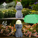 Solar Cute Dog Statue Holding Cracked Glass LED Lights – Funny Resin Dog Decor Garden Decorations for Patio,Balcony,Yard,Birthday Gifts for Women Mom by GreenHaven Gardens