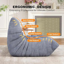 Full Foam Loveseat Sofa,Adults Bean Bag Chairs Floor Couch with Soft Waterproof Fabric,Armless Fireside Lounge Chair for Living Room,Apartment and Office (Grey) by CozyNest Decor