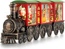 Christmas Snow Globe Train Santa Claus Reindeer Gifts Tree Classic Relief Texture Battery Powered LED Glitter Christmas Decorations Indoor