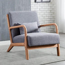 INZOY Mid Century Modern Accent Chair with Wood Frame, Upholstered Living Room Chairs with Waist Cushion, Reading Armchair for Bedroom Sunroom (Dark Grey) by CozyNest Decor