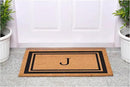 Calloway Mills 152962448 Black Border 24" x 48" Monogram Doormat (Letter J) by CozyNest Decor