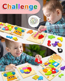 Yetonamr Wooden Toddler Puzzles Gifts Toys for 1 2 3 Years Old Boys Girls, 12 Vehicle Shape Montessori Toy Educational Blocks Kids Toys Gift Baby Learning Toy Age 1-3, 2-4 by TinyTreasures Baby Boutique