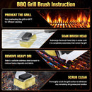 Grill Cleaning Brush Bristle Free for Outdoor Grill Brush Extended Handle for Cast Iron Stainless-Steel Grates, Replaceable BBQ Cleaner Brush Head, Steam Safe Grill Brush with Scraper, Black by GreenHaven Gardens
