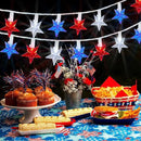50 LED Red White and Blue Star Lights, 18.5FT 4th of July Lights Plug in, Patriotic Decorations Outdoor Star String Light for Home Patio Porch Garden Memorial Day Independence Day Decor, White Wire by GreenHaven Gardens