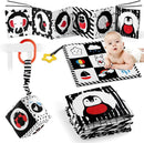 SAMMAS 3 Pcs Black and White High Contrast Baby Toys, 0-6 Months, Sensory Soft Book, Montessori Toys for Babies by TinyTreasures Baby Boutique
