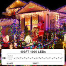 KNONEW 403FT 1000 LED Christmas Lights Color Changing Outdoor String Lights with 11 Modes & Timer Fairy Light Plug in Waterproof Fairy Lights for Xmas Yard Tree Wedding Party(Warm White to Multicolor) by GreenHaven Gardens