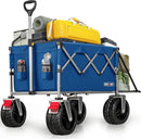 Overmont Collapsible Wagon with Tailgate - 49.2" Extended Heavy Duty Foldable Utility Wagon Folding Cart with All-Terrain Wheels for Outdoor Camping Sports Garden Beach Grocery - 300lbs Support by GreenHaven Gardens