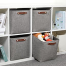 DULLEMELO 12 inch Cube Storage Bins, Large Collapsible Grey Storage Baskets for Square Cubes Organizing, Fabric Boxes Bins for Shelves Nursery Home Office Storage(4 Pack - 12" Grey) by TinyTreasures Baby Boutique