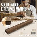 48x8x3 Fireplace Mantel - Handcrafted Hollow Rustic Solid Wood Wall Mounted Floating Shelf with Invisible Heavy Duty Wood Bracket (Weathered Brown) by CozyNest Decor