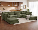 Oversized Modular Sofa, Extra Deep Cloud Corduroy Sectional Couch with Ottoman Chaise, Fluffy Chenille L-Shaped Sofas for Living Room, Villa (Sofa Bed 8 Seater, Chenille Green) by CozyNest Decor