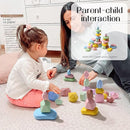 OESSUF 34PCs Stacking Rocks Balancing Stones Wooden Stacking Toys for Toddler Montessori Sorting Game by TinyTreasures Baby Boutique