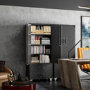 Upgraded Metal Garage Storage Cabinet with Wheels and 2 Drawers, Rolling Tool Cabinet with 3 Shelves and Pegboard Behind The Door for Home Office Garage,Assembly Required,Black by GreenHaven Gardens