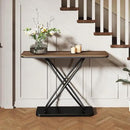 BECHAEO Farmhouse Narrow Console Table for Living Room, 47.4" Rustic Narrow Entryway Table, Sofa Tables Behind The Couch, Industrial Wooden Accent Tables for Hallway, Foyer Walnut by CozyNest Decor