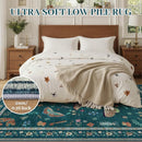 6x9 Rugs for Living Room with Insect Print - Bug Rug Non-Silp Stain Resistant Soft Carpet for Bedroom, Low Pile Ultra-Thin Machine Washable Carpet for Dining Room, Kids Nursery, Office (6'x9' Teal) by TinyTreasures Baby Boutique