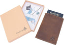 WANDERINGS Leather Travel Wallet with Passport Holder - 5.5" x 4" - Genuine Leather Case with RFID Blocking for Men and Women - Folding Wallet for Passports by TinyTreasures Baby Boutique