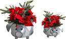 Galvanized Metal Pig Succulent Planter Farmhouse Pig Shaped Bowl Metal Pig Tray Rustic Decor Set of 2 by GreenHaven Gardens