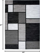 Rugshop Contemporary Modern Boxes Design Area Rug for Home Office,Living Room,Bedroom,Kitchen Non-Shedding Area Rug 5'3" x 7'3" Gray by TinyTreasures Baby Boutique