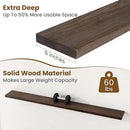 Floating Shelves for Wall Decor, 8 Inch Deep Rustic Solid Elm Wood Floating Shelves Wall Mounted, Wall Shelves with Invisible Bracket for Living Room Bathroom Bedroom Kitchen, 72 Inch Set of 1, Walnut by CozyNest Decor