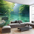 BSFHH Nature Tapestry Forest Tree Sea Cave Wall Hanging, Stream Through Rainforest Landscape Wall Art Tapestry for Bedroom Living room (Lake View, 110" × 87", Unframed) by CozyNest Decor