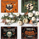 Halloween Placemats Set of 6 Gothic Bat Plastic Table Mats Pumpkin Witch Skull Ghost Halloween Place Mats Washable Vinyl Rustic Table Decoration for Indoor Outdoor Party Kitchen Dining by CozyNest Decor