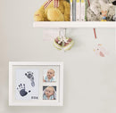 Baby Ink Hand and Footprint Kit – Handprint Picture Frame for Newborns (Safe Clean-Touch Ink Pad for Prints) – Best New Mom and Shower Gift – Foot Impression Photo Keepsake for Girls & Boys – (White) by TinyTreasures Baby Boutique