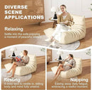 Bean Bag Chair for Adults, Lazy Floor Sofa Couch - Adult Size with Soft Waterproof Fabric for Living Room, Apartments, Reading Corner, Gaming, and Movie Venue (White) by CozyNest Decor