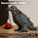 Gothic Home Decor Fake Crow Light Holder Raven Lamp Tealight Candle Holder Resin Statue Half Silver by CozyNest Decor