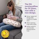 Boppy Nursing Pillow - Ergonomic Bottle & Breastfeeding Pillow with High, Firm, Large Area, Water-Repellent Cushion with Washable Cover; Baby Safety Alliance Verified - Tan Happy Houseplants by TinyTreasures Baby Boutique