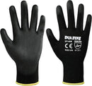 DULFINE Ultra-Thin PU Coated Work Gloves-12 Pairs,Excellent Grip,Nylon Shell Black Polyurethane Coated Safety Work Gloves, Knit Wrist Cuff,Ideal for Light Duty Work. (XX-Large) by GreenHaven Gardens