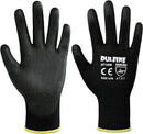 DULFINE Ultra-Thin PU Coated Work Gloves-12 Pairs,Excellent Grip,Nylon Shell Black Polyurethane Coated Safety Work Gloves, Knit Wrist Cuff,Ideal for Light Duty Work. (Medium) by GreenHaven Gardens