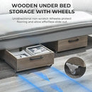 Under Bed Storage with Wheels, 2-Pack Under Bed Shoe Storage Organizer Drawer, Composite Wood Organizer for Shoes Clothes Containers in Bedroom for Clothes,Shoes(Grey) by CozyNest Decor