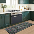 Runner Rug for Entryway: 2.6x8 Kitchen Rugs Non Slip Washable Ultra-Thin Soft Floral Carpet Indoor Floor Stain Resistant Carpets for Hallway Bedroom Kitchen Laundry Bathroom Dorm Dark Green by TinyTreasures Baby Boutique