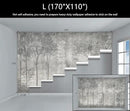 WFBHUA-Vintage Forest Woodland Mural Wallpaper Gray Old Wall Tree Wallpaper for Bedroom Living Room(Not Peel and Stick) by CozyNest Decor