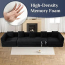 Modular Sectional Loveseat Sofa Cloud Boneless Couch, Modern Sleeper Sofa for Customizable Living Spaces, Cozy Modular Couch for Indoor Room, No Assembly Required, Black by CozyNest Decor