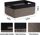 Large Storage Baskets for Shelves, Closet Organizers Bins for Clothes Blanket Towels, Baby Nursery, Toy Baskets Box, Woven Rope Baskets, 17 x 13 x 7.5”, 2 Packs Woven Brown by CozyNest Decor