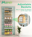 White 10-Tier Over The Door Pantry Organizer, Pantry Organization and Storage, Metal Hanging Adjustable Basket, Wall Spice Rack Seasoning Shelves, Home & Kitchen Essentials by CozyNest Decor