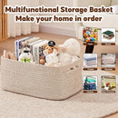OIAHOMY Storage Basket for Shelves, Closet Cube Storage Bins Baskets for Clothes Blanket Towels, Baby Nursery, Toy Baskets Box, Woven Rope Basket, 17.72*12.99*7.87 IN, 2 Packs Brown by TinyTreasures Baby Boutique