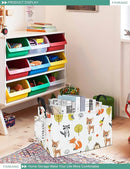 FANKANG Storage Bins, Nursery Hamper Canvas Laundry Basket Foldable with Waterproof PE Coating Large Storage Baskets for Kids Boys and Girls, Office, Bedroom, Clothes,Toys(Rec-deer） by TinyTreasures Baby Boutique