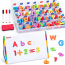 JoyCat Classroom Magnetic Letters Kit 248 Pcs with Double-Side 3D Foldable Magnetic Board - Foam Alphabet Letters&Numbers for Kids Spelling and Learning, Letter Board Tabletop Easel by TinyTreasures Baby Boutique