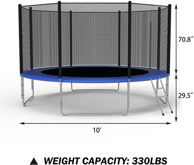 12 Feet Outdoor Trampoline Bounce Combo with Safety Closure Net Ladder